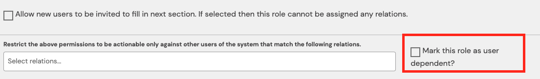 advance role user dependent