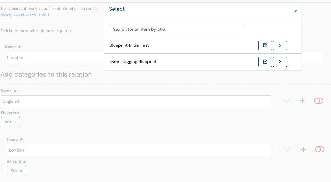 advance relation blueprint restrict