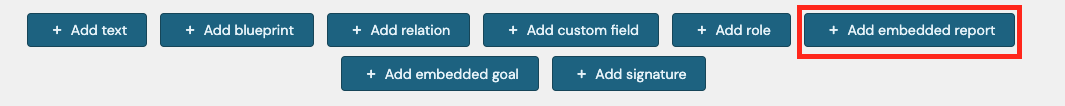 advance embed report button